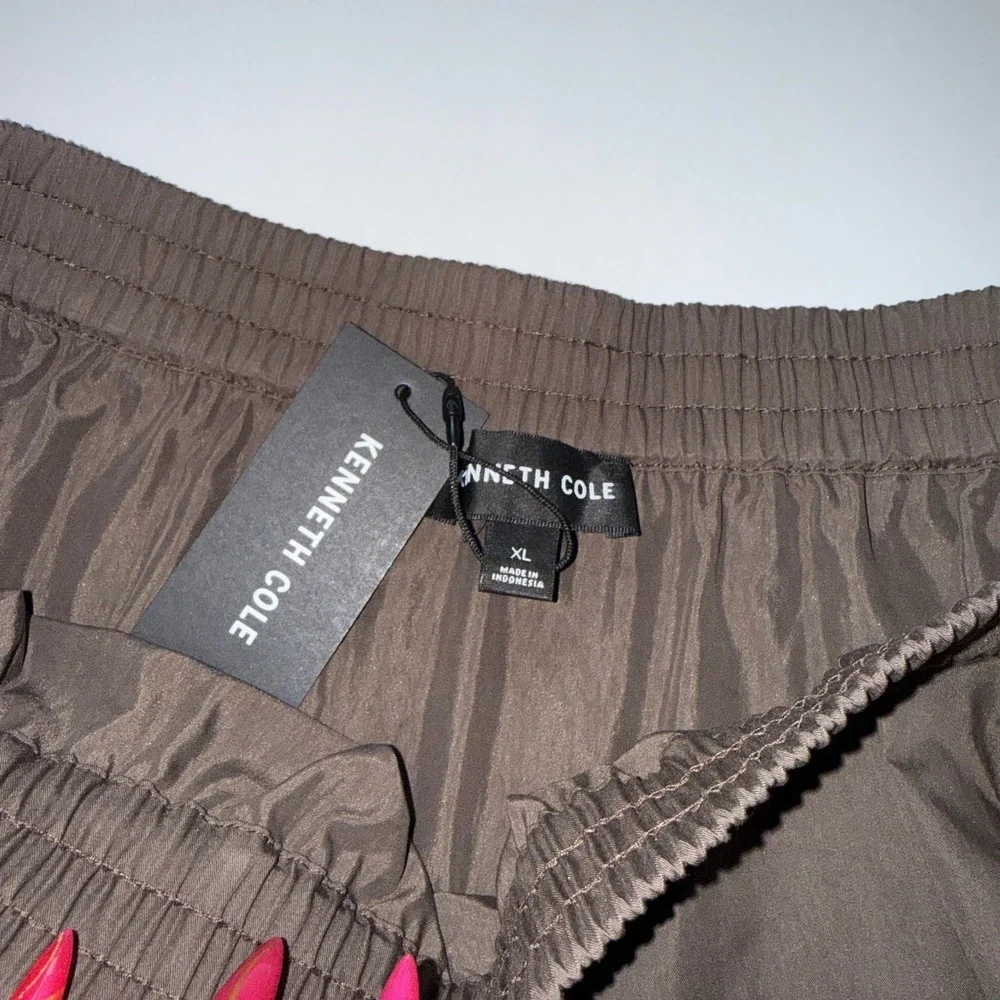 Kenneth Cole Maxi Skirt XL Mocha Brown Elastic Waist Pockets Side Slit Solid NWT